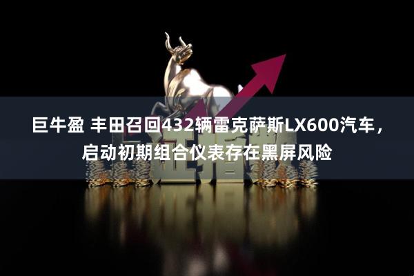 巨牛盈 丰田召回432辆雷克萨斯LX600汽车，启动初期组合仪表存在黑屏风险