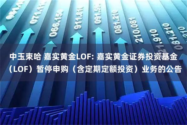 中玉束哈 嘉实黄金LOF: 嘉实黄金证券投资基金（LOF）暂停申购（含定期定额投资）业务的公告